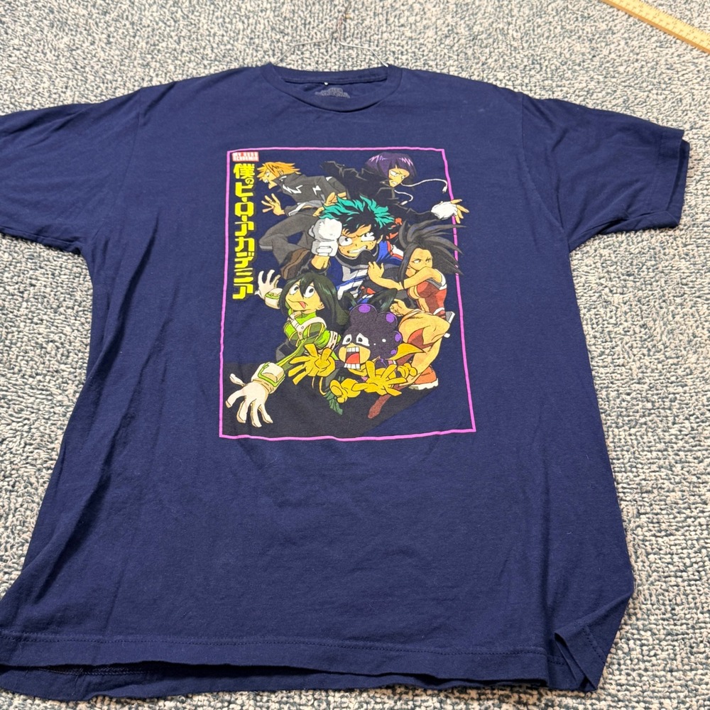 My Hero Academia Mens Navy Blue Graphic T-Shirt Deku Class 1-A Size L 42/44